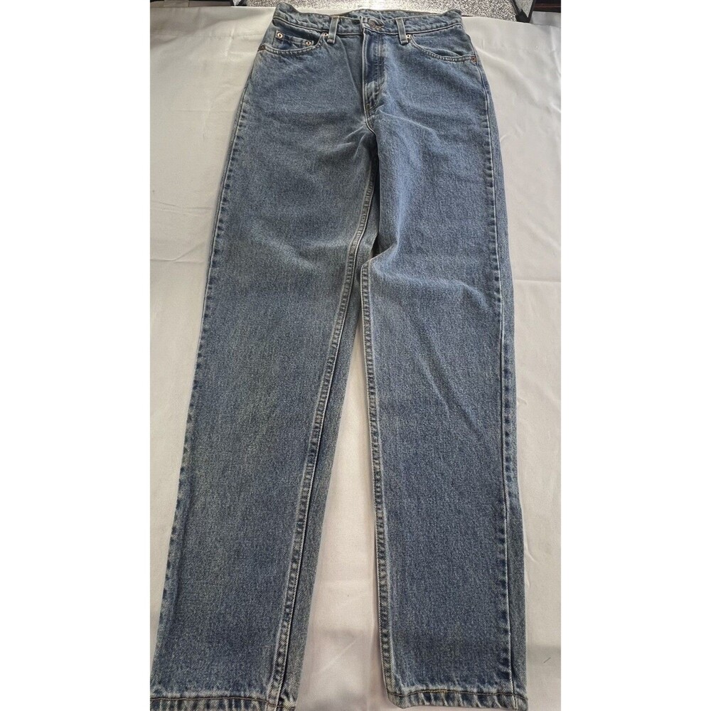 Vintage 1990s Levis 512 Womens Slim Fit Tapered Leg Denim Blue Jeans Size 12
